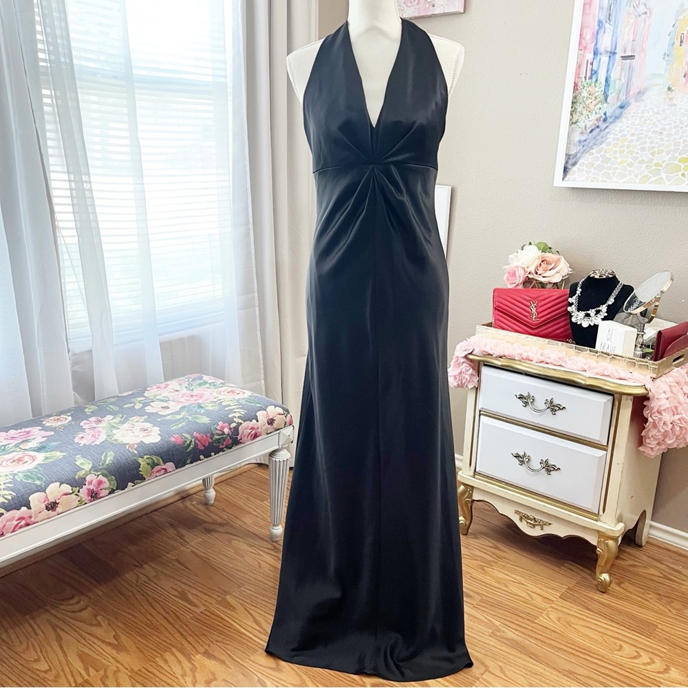 After Six Black Halter neck Cocktail formal Gown size 8 Runs small